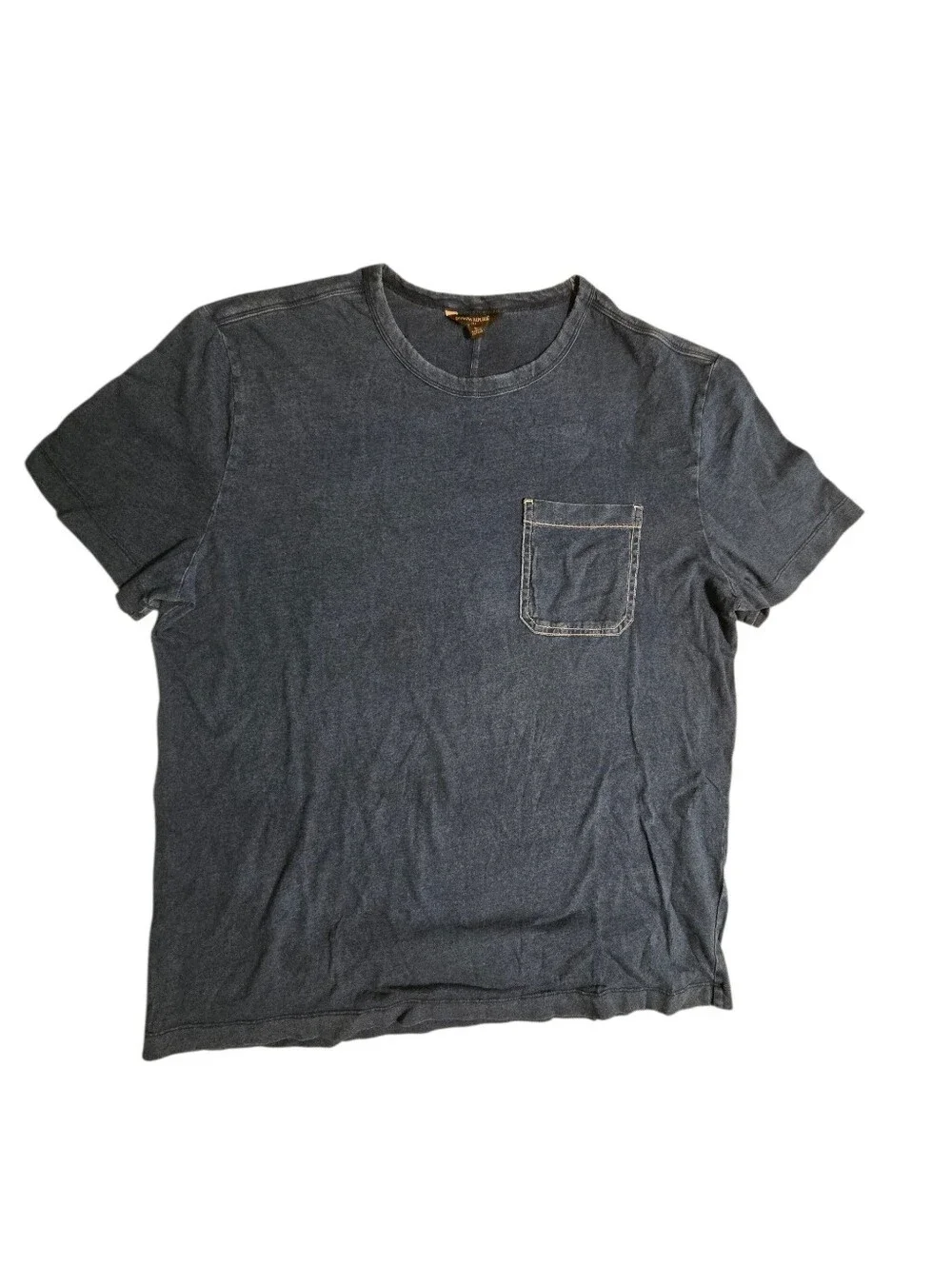 Banana Republic Men’s Blue Solid Crew Neck Pocket Cotton Knit T-Shirt L